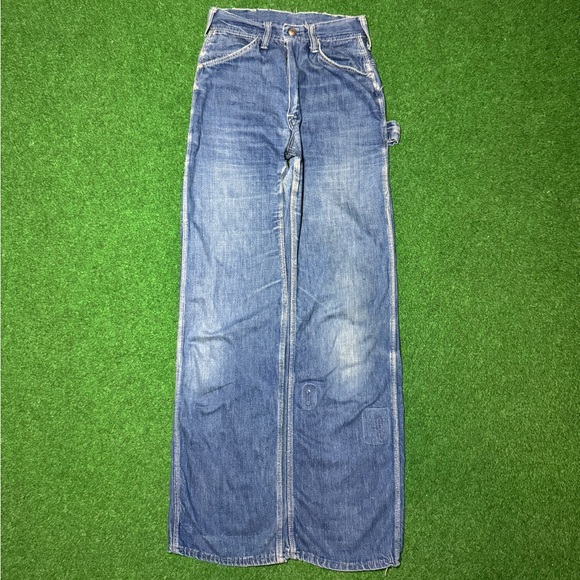 Vintage Carpenter Jeans 70s Talon Zipper Retro Regular Fit 24x32 Jeans - Picture 3 of 12